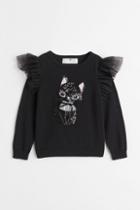H & M - Sequin-motif Cotton Sweater - Black