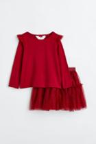 H & M - 2-piece Tulle Set - Red