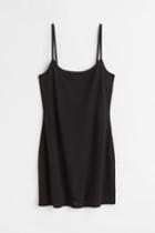 H & M - Crochet-look Jersey Dress - Black