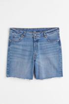 H & M - H & M+ 90s Cutoff High Waist Shorts - Blue