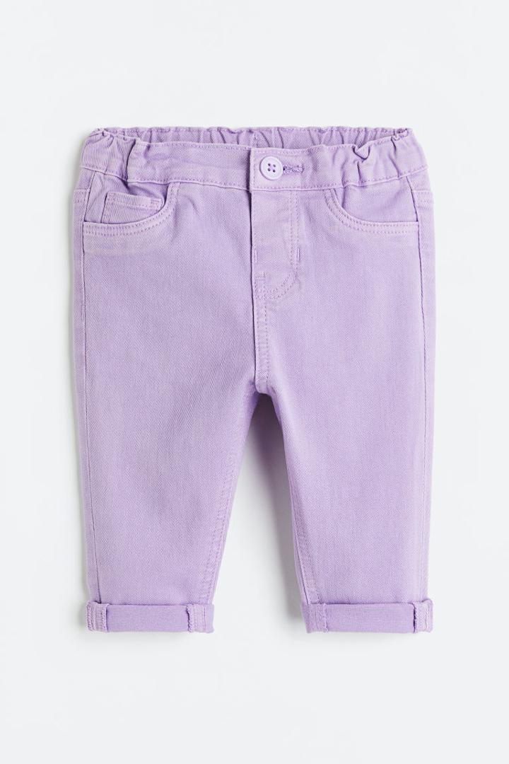 H & M - Cotton Twill Pants - Purple