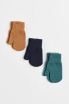H & M - 3-pack Mittens - Turquoise