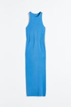 H & M - Ribbed Seamless Bodycon Dress - Blue