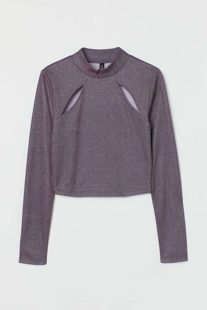 H & M - Cut-out Crop Top - Black