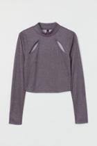H & M - Cut-out Crop Top - Black