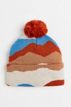 H & M - Knit Hat With Pompom - Orange