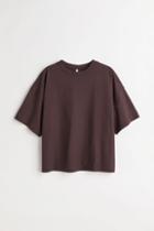 H & M - Boxy T-shirt - Brown