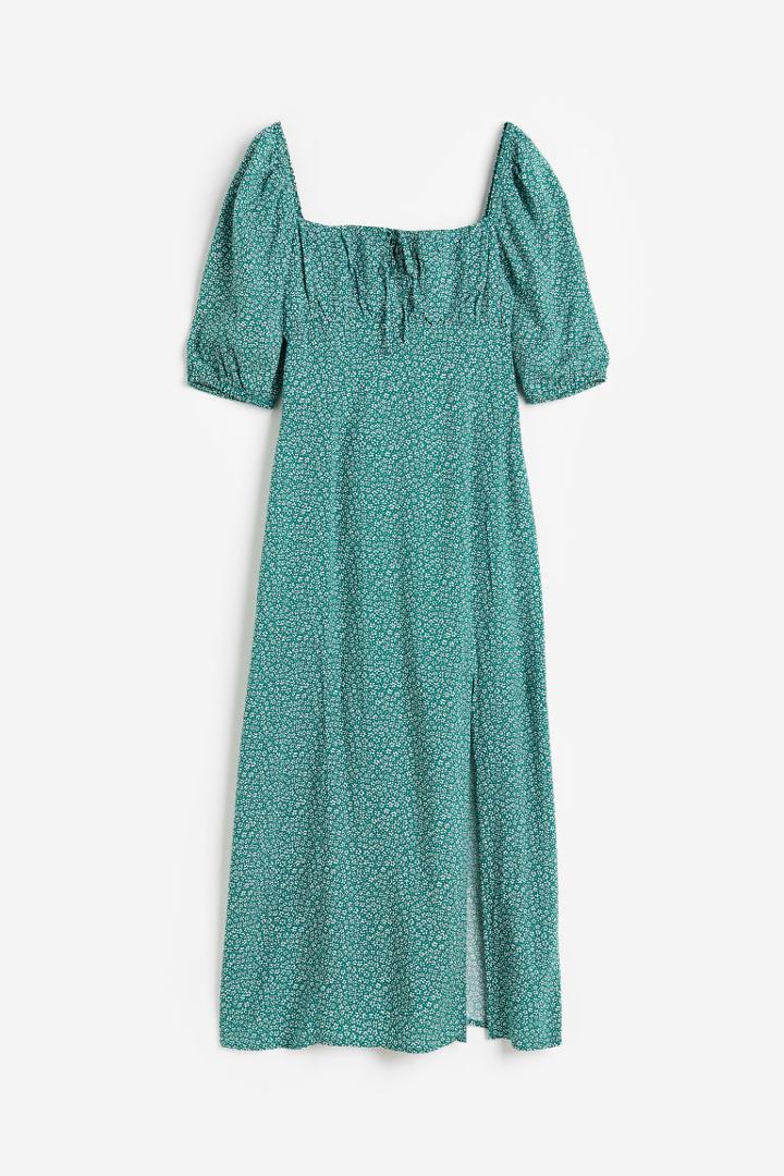 H & M - Drawstring-detail Dress - Green