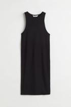 H & M - Ribbed Jersey Dress - Black