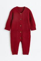 H & M - Knit Cotton Jumpsuit - Red