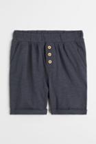 H & M - Slub Cotton Shorts - Blue