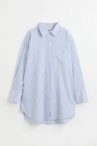 H & M - Oversized Linen-blend Shirt - Blue