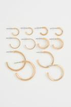 H & M - 6 Pairs Hoop Earrings - Gold