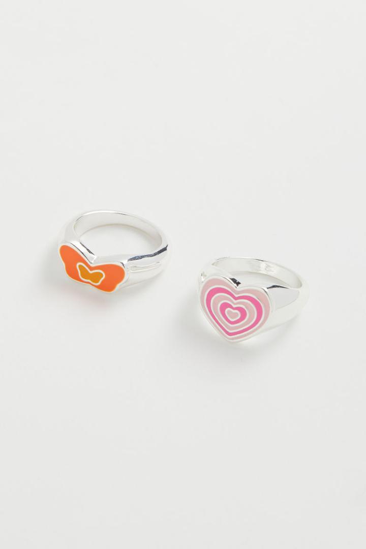 H & M - 2-pack Rings - Pink
