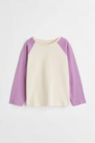 H & M - Long-sleeved Cotton Top - Purple