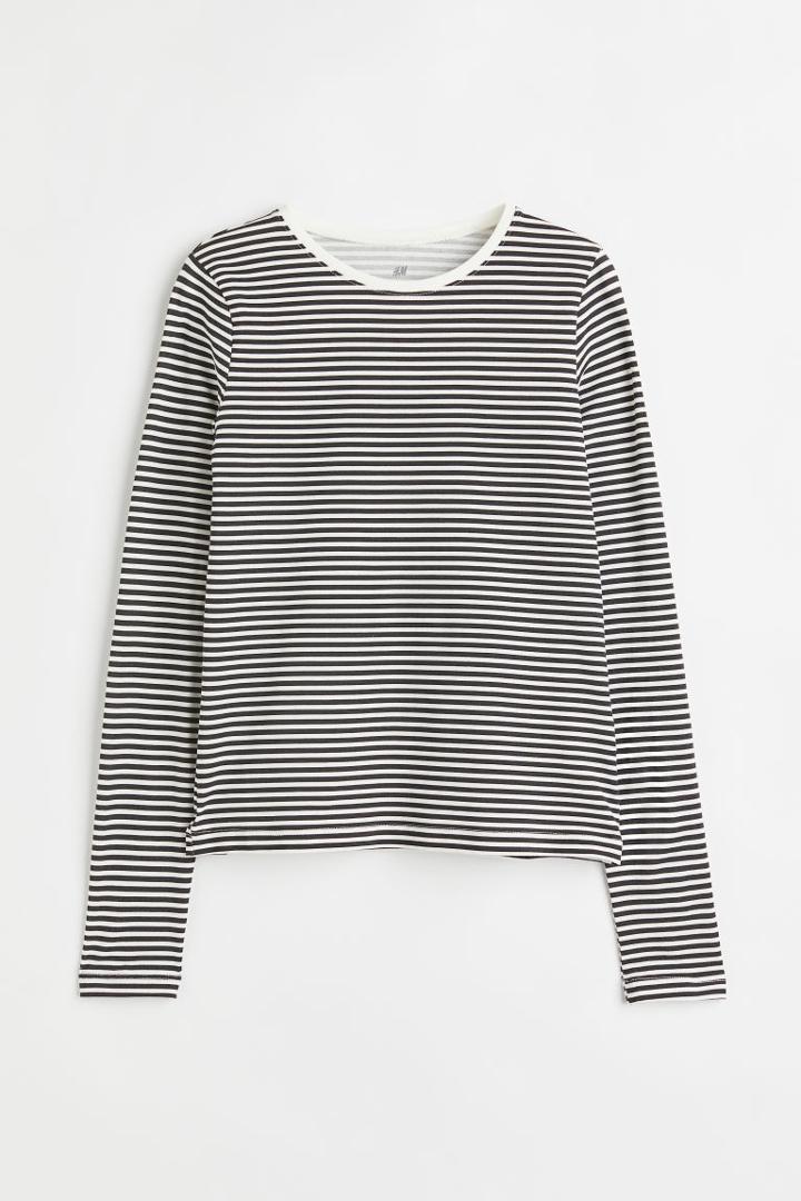H & M - Cotton Jersey Top - Gray
