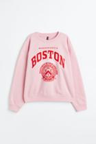 H & M - Sweatshirt With Motif - Pink