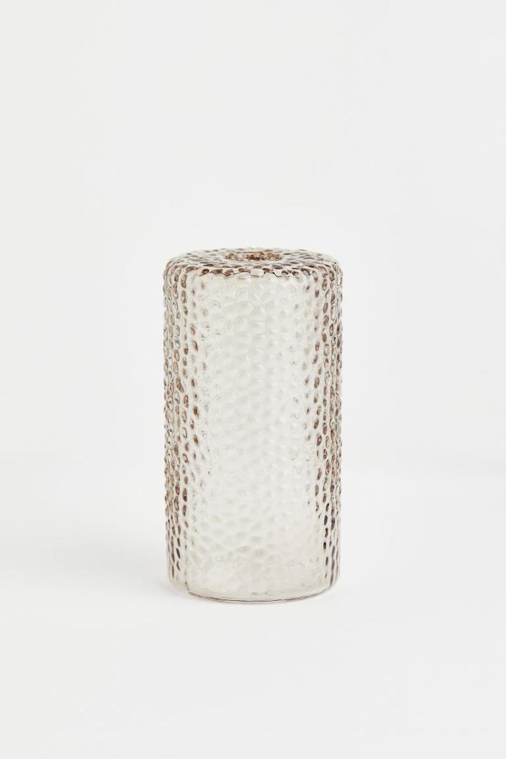 H & M - Tall Glass Mini Vase - Beige