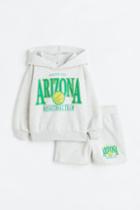 H & M - 2-piece Printed Sweatsuit - Gray