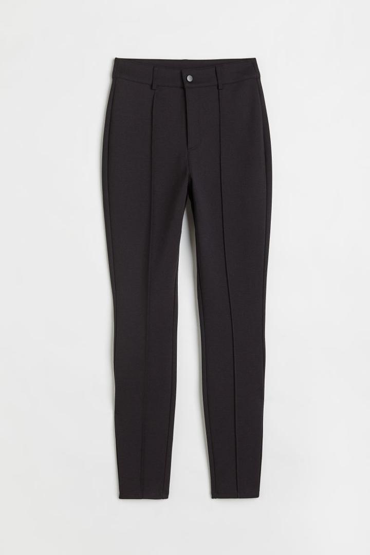 H & M - Crease-front Leggings - Black