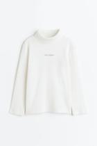 H & M - Ribbed Turtleneck Shirt - White
