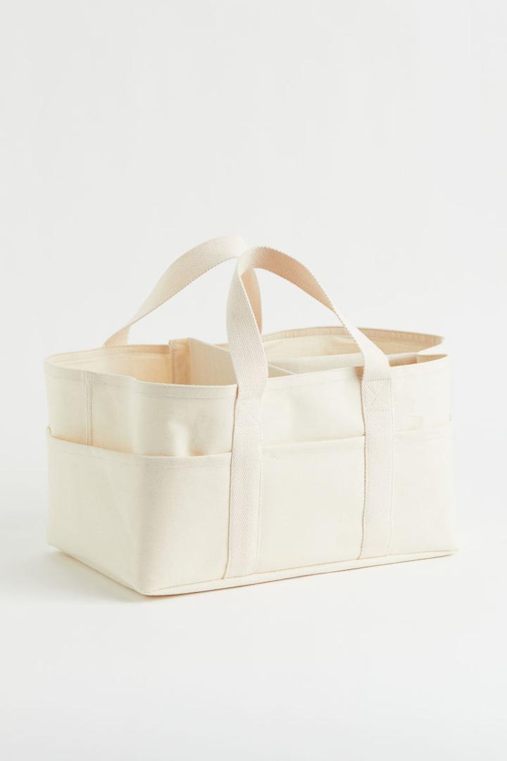 H & M - Cotton Canvas Changing Bag - White