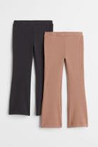 H & M - 2-pack Flared Leggings - Gray