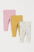 H & M - 3-pack Leggings - Yellow