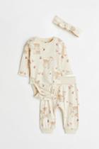 H & M - 3-piece Cotton Set - Beige