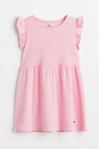 H & M - Ribbed Jersey Dress - Pink