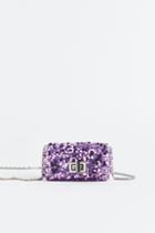 H & M - Small Sequined Shoulder Bag - Purple