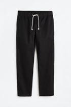 H & M - Regular Fit Cotton Twill Pull-on Pants - Black