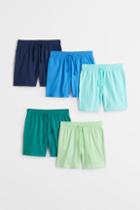 H & M - 5-pack Cotton Jersey Shorts - Green