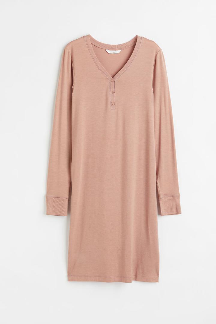 H & M - Mama V-neck Jersey Dress - Beige