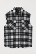 H & M - Plaid Sleeveless Shirt - Black