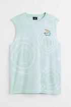 H & M - Tank Top With Printed Design - Green
