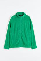 H & M - Relaxed Fit Terry Track Jacket - Green