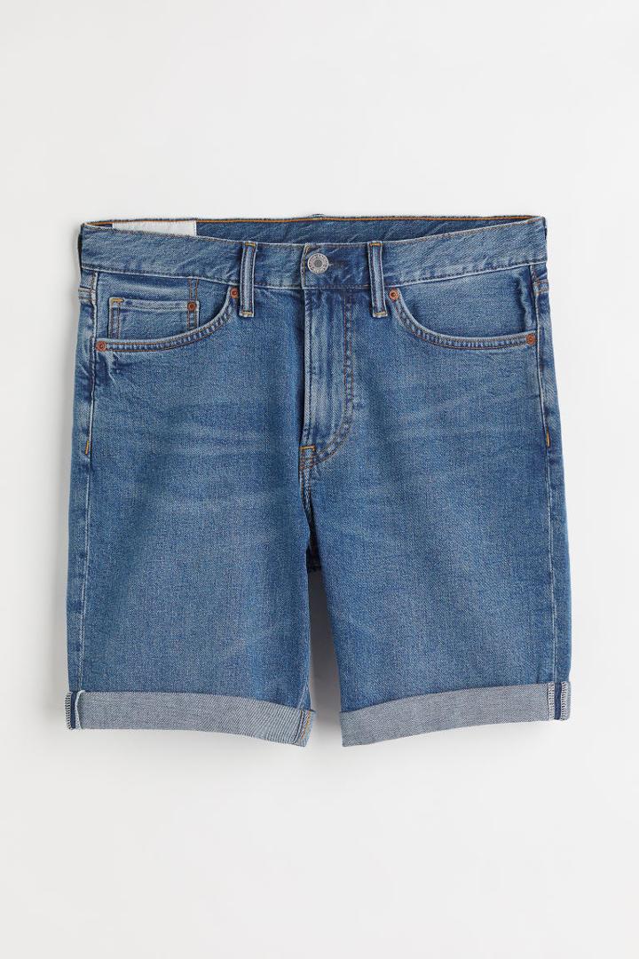 H & M - Slim Denim Shorts - Blue