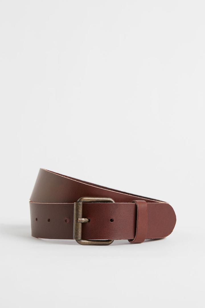 H & M - Leather Belt - Beige