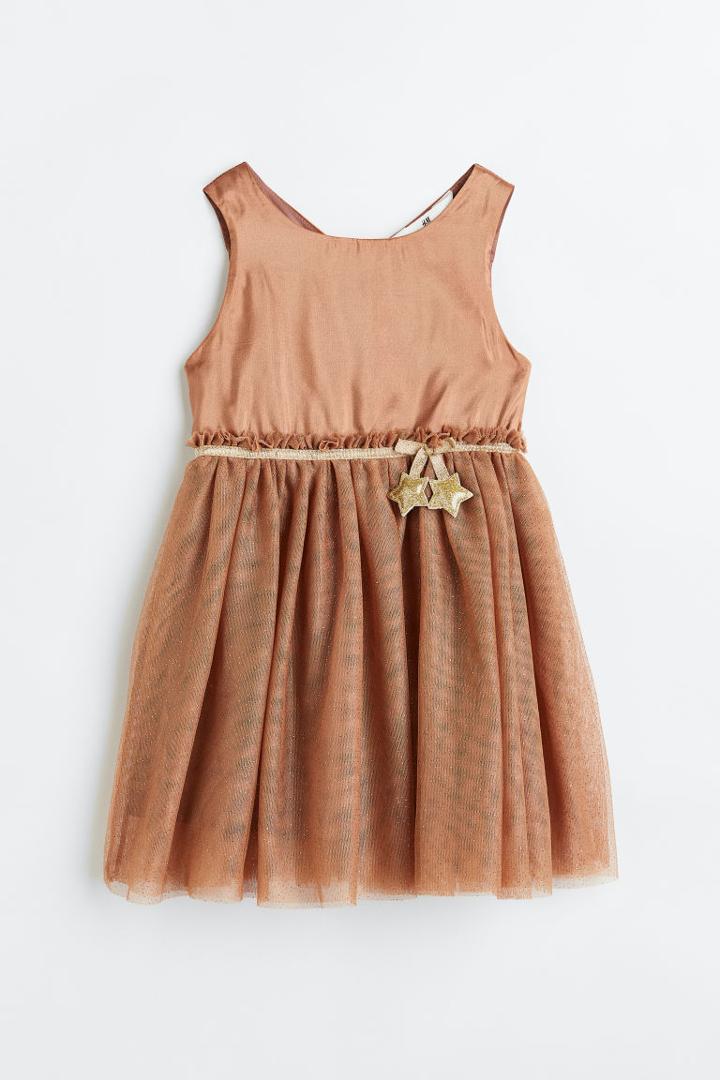H & M - Tulle-skirt Dress - Orange