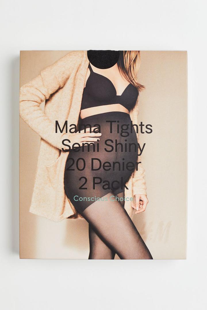 H & M - Mama 2-pack Tights 20 Denier - Black
