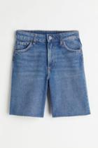 H & M - Cotton Denim Bermuda Shorts - Blue