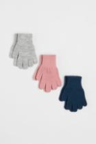 H & M - 3-pack Gloves - Pink