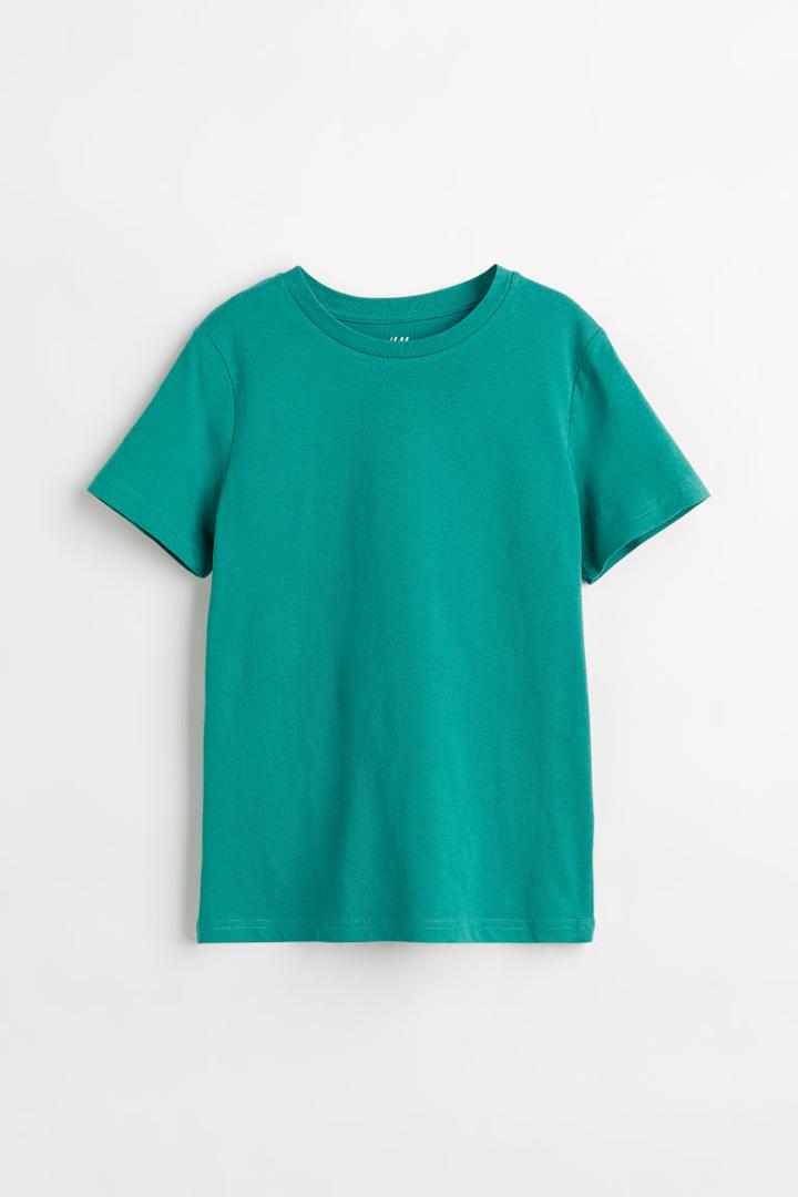 H & M - Cotton T-shirt - Turquoise