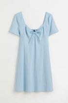 H & M - H & M+ Tie-front Ribbed Dress - Blue