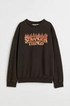 H & M - Sweatshirt With Motif - Black