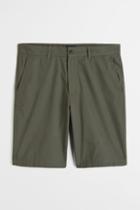 H & M - Regular Fit Cotton Chino Shorts - Green