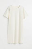 H & M - Terry T-shirt Dress - White