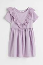 H & M - Flounce-trimmed Dress - Purple