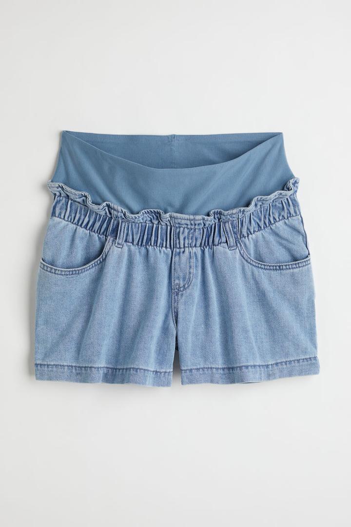 H & M - Mama Pull-on Denim Shorts - Blue